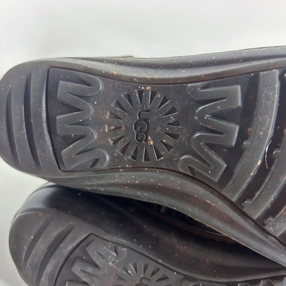 UGG Australia Rosen Brown Leather Tall Riding Boots Sherpa Lined Size 8 - Picture 10 of 10